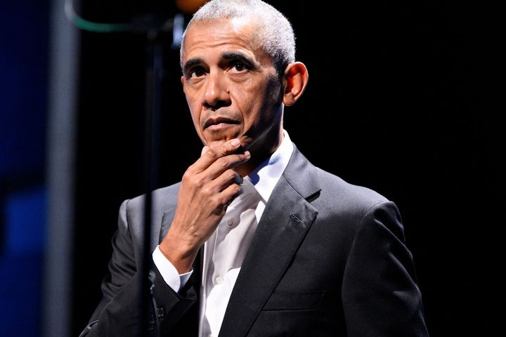 Former U.S. President Barack Obama speaks at the Copenhagen Democracy Summit